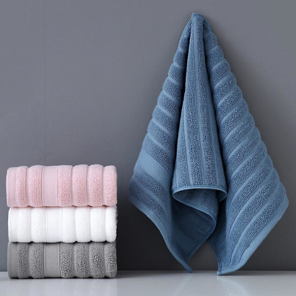 Bomullsbadhandduksset - tjockt och absorberande 3-delars badhanddukar, 1 badhandduk, 2 tvättlappar Blue