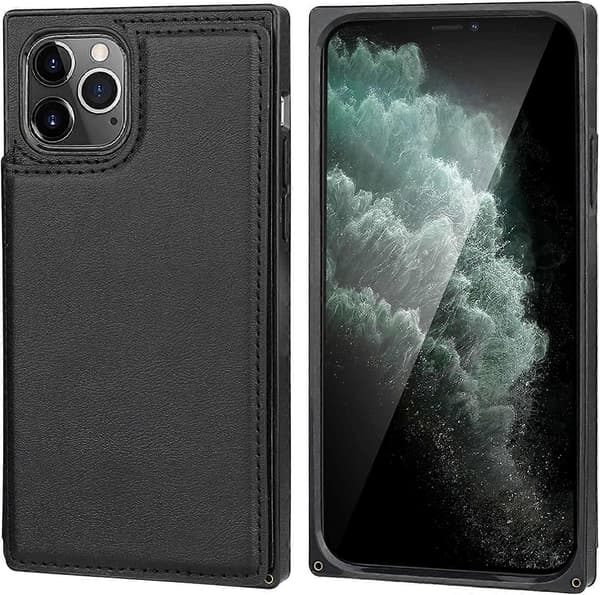 Wallet Case til iPhone 11 [RFID Blocking] Case Wallet med Kortholder Premium Blødt PU Læder Støtteben Stødsikker Magnetisk Lukning 6.1 tommer (Sort) Black For iPhone 11 Pro Max