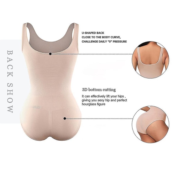 Naisten Saumaton Vartalonmuokkaus Korkea Elastinen Body Alusvaatteet Slim Shaper XL Apricot