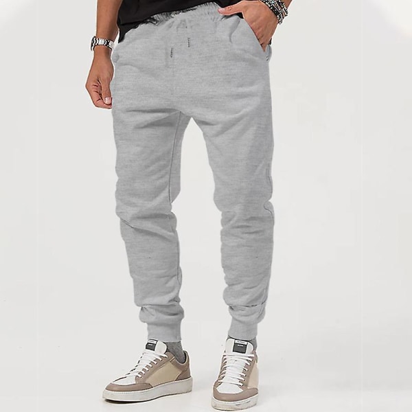 Herre Casual Bukser Høst Flerfarget Allsidig Løs Utendørs Sport Joggebukser Gray M