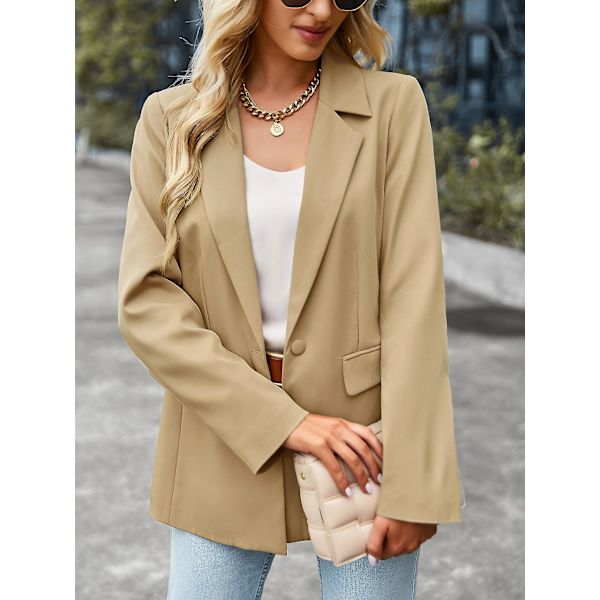 Avslappnad liten kostym 2023 vinter All-match kappa professionell formell damkontor jacka Blazer khaki M