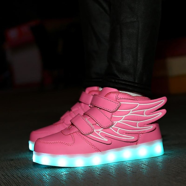 Barn Sneakers Pojkar Led Light Up Sneakers Pojkar Flickor Sport Löparskor 2L1188 Pink 29