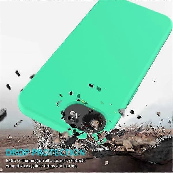Kompatibelt Skal för Iphone 16e, Fallsäkert Flytande Silikon Mjukt Foder Baksida Telefonskydd Green