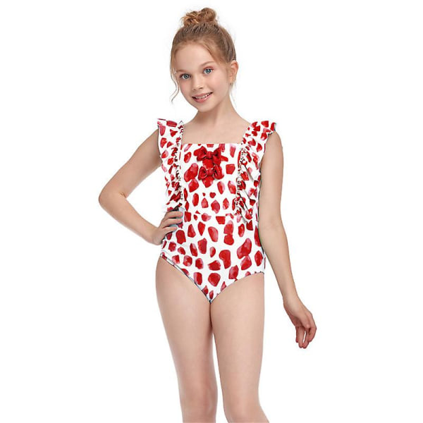 Flickande Strand Sport Halterneck En Delig Baddräkt Tjock Rem red ruffles 104