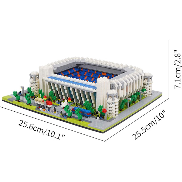 Byggeklodssæt, Mini Arkitekturklodser af Santiago Bernabu Stadion, Berømte Samlermodeller, Legetøjsgaver til Børn og Voksne