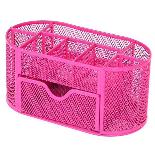 Sminkborsteorganisatör, pennhållare, förvaring för papper och kontorsmaterial, förvaring för hem eller kontor, 22*11*10,4cm red