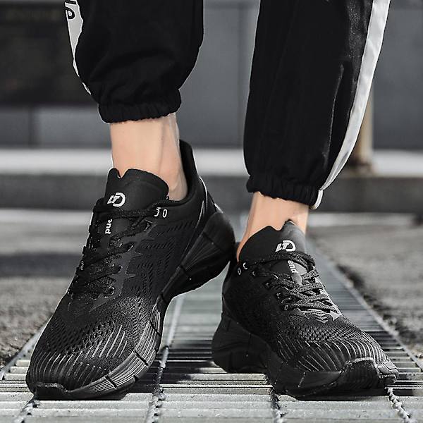 Herr Sports Löparskor Flygande Vävd Casual Sneakers Frlt55 Black EU 45