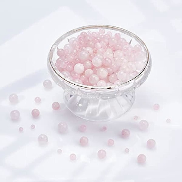 320 st 4 Stilar Naturliga Rosakvarts Pärlor 4mm/6mm/8mm/10mm Runda Rosa Stenpärlor Strängar Lösa Ädelstenspärlor för Armband Halsband Smyckestillverkning H