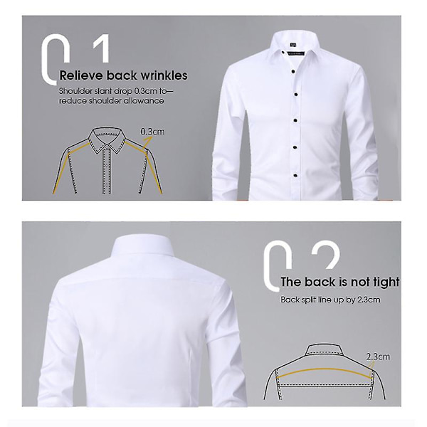 Herr Solid Färg Skjorta Långärmad Slim-fit Skjorta Mode Ungdom Casual Topp 41
