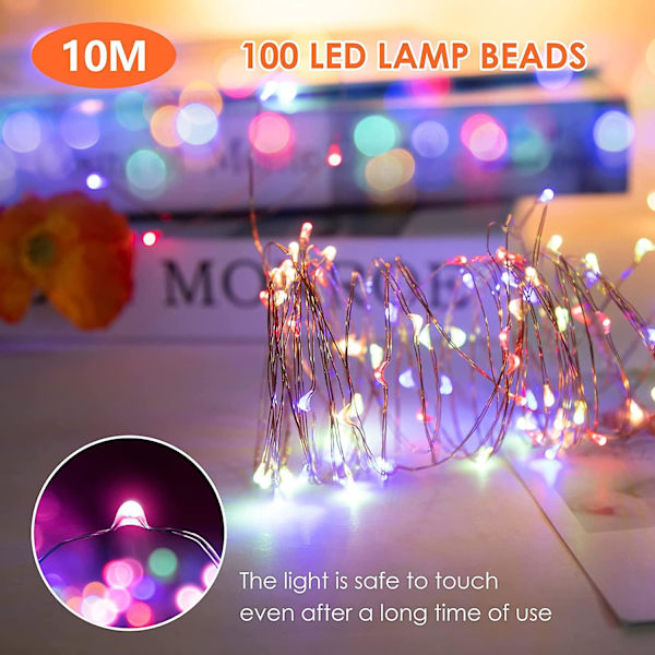 2 * 10m/200 Led Batteridrevne Lyskæder, til Jul