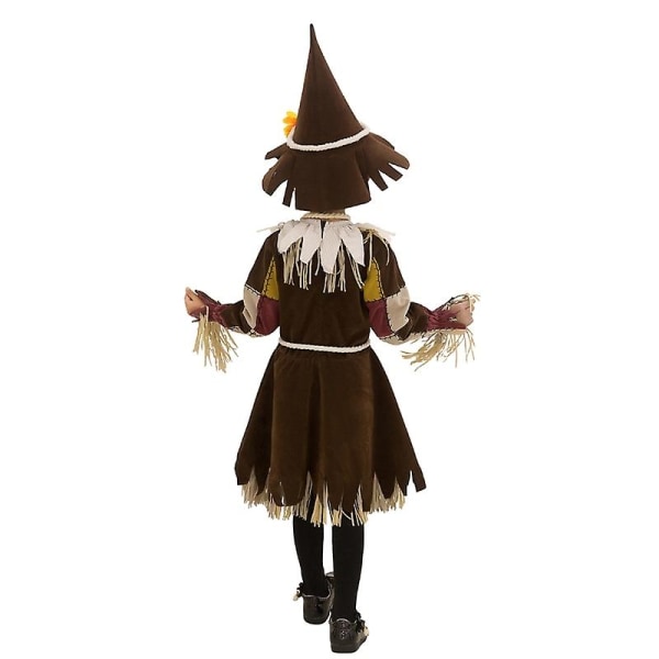 Kvinnors Fågelskrämma Klänning Kostym Set, Halloween Fågelskrämma Kostym Cosplay Girl S