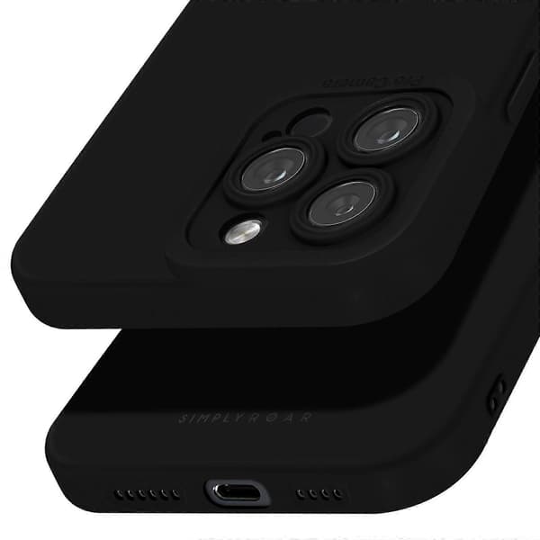 Cover til iPhone 16 Pro Max Silikone Mat Soft Touch Kamerabeskyttet, Sort