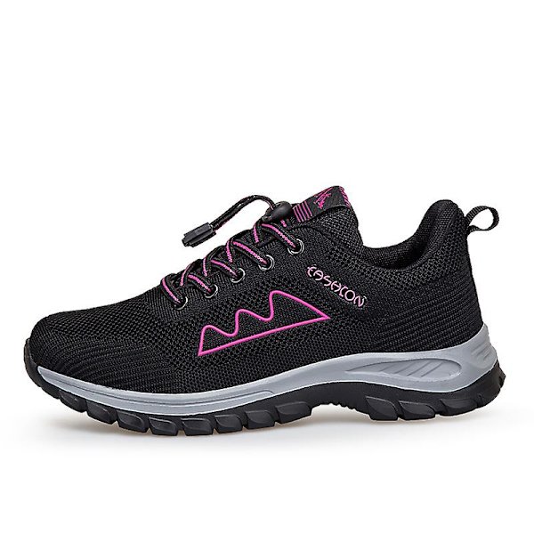 Lette, pustende damesko for løping, moteriktige joggesko for sport, 3D212 BlackRed EU 41