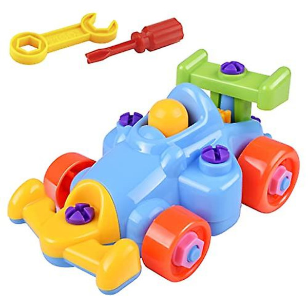 Rpporm Pedagogisk demonteringsbil for barn kan demonteres og monteres, lite tog, DIY lekebil, mat-flashkort for småbarn H-04 One Size