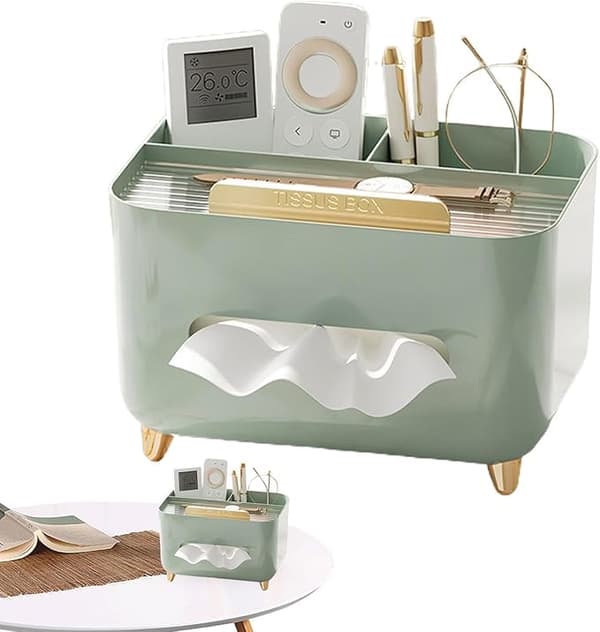 Tissue Natbordsbord - Multifunktionel Tissue Opbevaringsboks, Moderne Tissue Dispenser | Tissue Natbordsbord Organizer