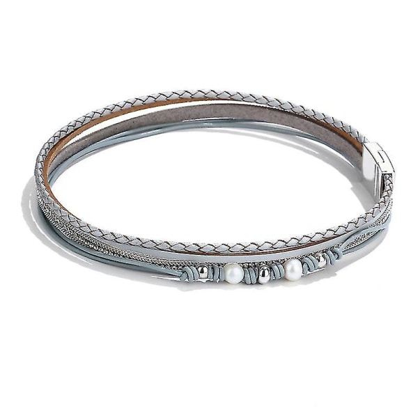 Dam Armband i PU-läder med magnetlås Flerskiktsdesign Vintage-stil Födelsedagssmycken