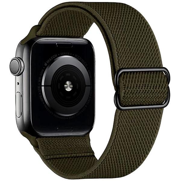 2-pack stretchiga nylon elastiska remmar kompatibla med Apple Watch 7 8 Se 38/40/41mm, justerbara, mjuka och bekväma, flätade, sport, kvinnor och män, Fo