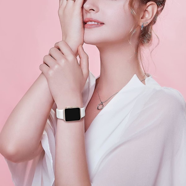 6 sportremmar kompatibla med Apple Watch Band 38 mm 40 mm 41 mm, mjuka silikonvattentäta armband som är kompatibla med Iwatch Apple Watch Series 7 6 5 4