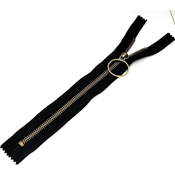 10 stk. 9 tommer Glidelås (23 cm) #5 Antikk Messingbelagt Metall Glidelåser Lukket Ende Med Ringtrekker For Sying Vesker Håndverk Jakker