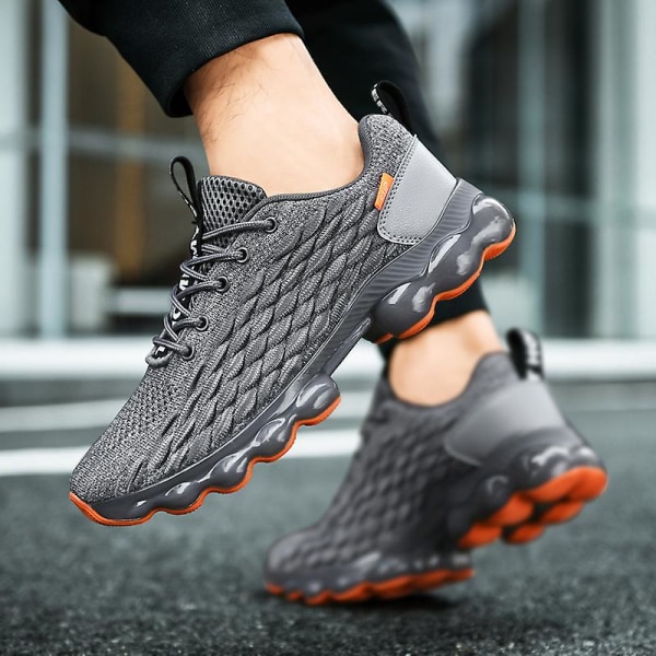 Mænds Sports Løbesko Fiskeskæl Flyvende Vævet Sneakers Fr9127-P Gray EU 46
