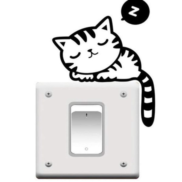 Ljusströmbrytare Väggklistermärke - Sovande Katt Design - Populärt Resultat