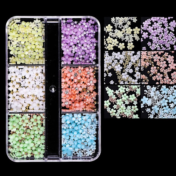 Blommig nagelkonstfärg Nagelkonsttillbehör för kvinnor barn flickor nageldekorationer style3