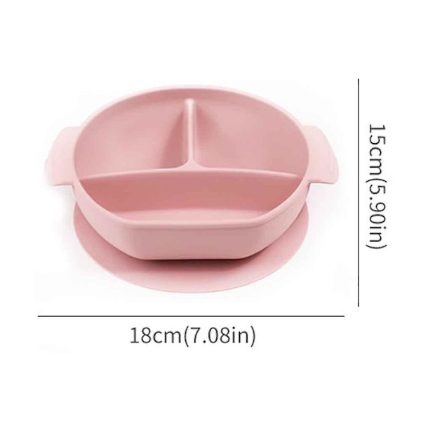 Baby Sugekopper, Silikone Tallerken Baby Service, Mikrobølgeovn Og Opvaskemaskine, Baby Vænningsservice Pink