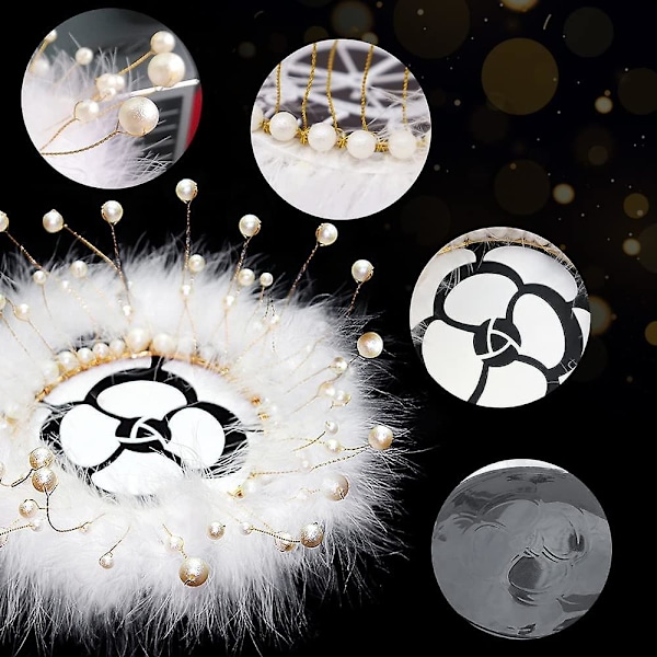 Instrumentbräda Matta, Pärl Fjäder Bas Bil Halkskyddande Matta för Heminredning Ornament 6 tum