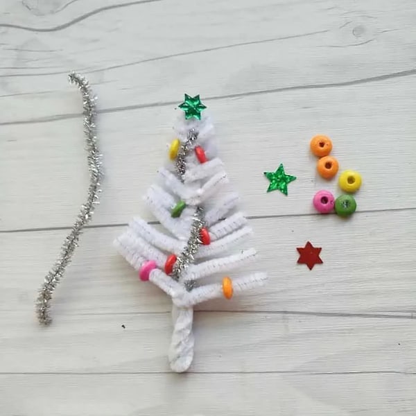 100 st Vit Piprensare Chenille Stjälkar för DIY-hantverk, Konst, Bröllop, Hem, Fest, Semesterdekoration 6 mm x 12 tum