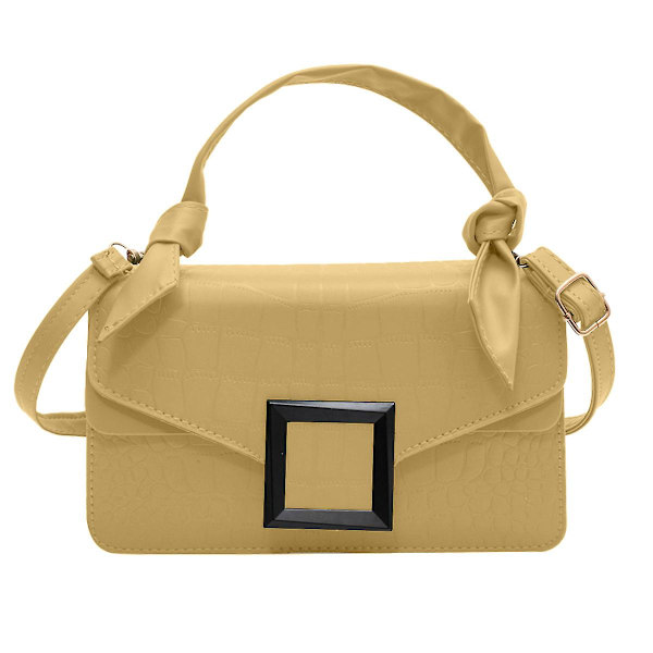 Dametasker Messenger Bag Klassisk Skuldertaske Hængende Enkel Kunstig Læder Lille Taske golden