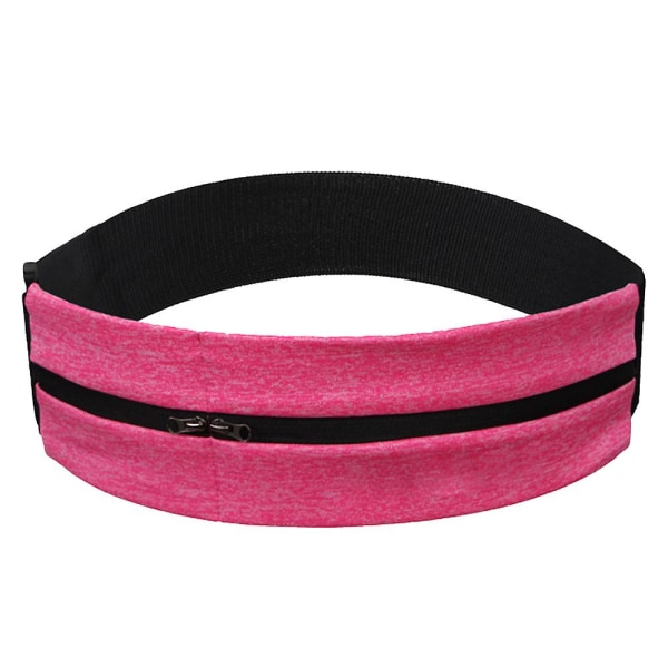 Mjölksilke Sport Elastisk Midjeväska Dubbel Dragkedja Fickbälte Vattentät Löpning Yoga Midjeväska pink