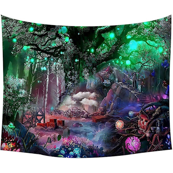 (150 X 200cm) Livets Träd Gobeläng Psykedelisk Livets Träd Gobeläng Träd Måne Sol Gobeläng Väggdekoration Psykedelisk Matta Gobeläng Vägg Hängande W