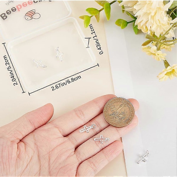 1 Ask 925 Sterling Silver Elefant/Kors/Blomma/Livets Träd/Tallhjälm/Krona/Fisk/Platt Rund/Tallkotte Hängen Berlocker