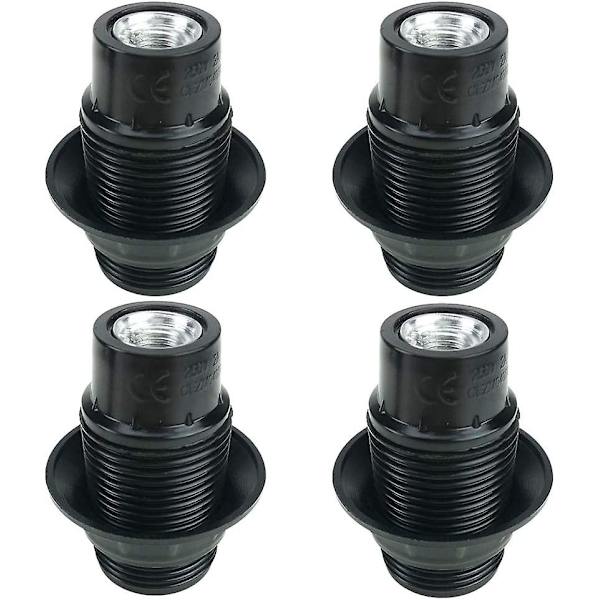 Sort E14 Skrue, 4 stk. E14 Fatning, e14 Fatning Pære, solid Pærefatning, sort Adapterfatning