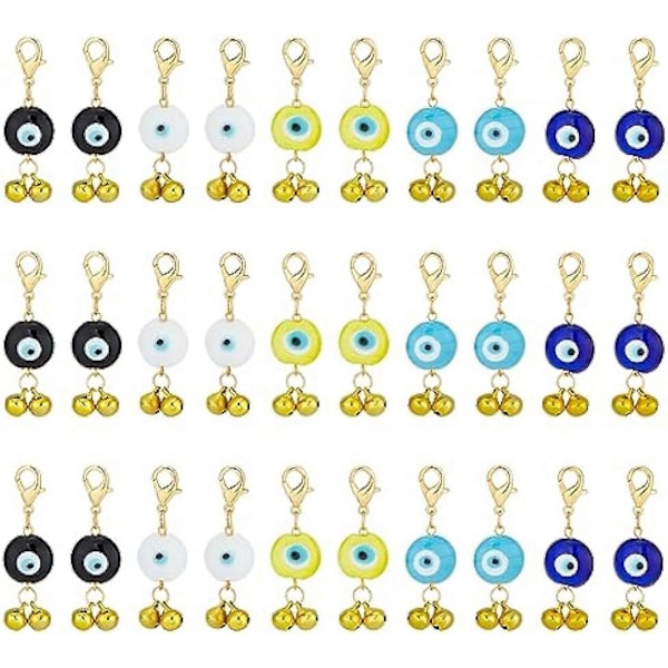 30 stk. 5 Stilarter Ondt Øje Maskemarkør Gylden Lampwork Vedhæng Dekoration Maskemarkør Charms med Lås