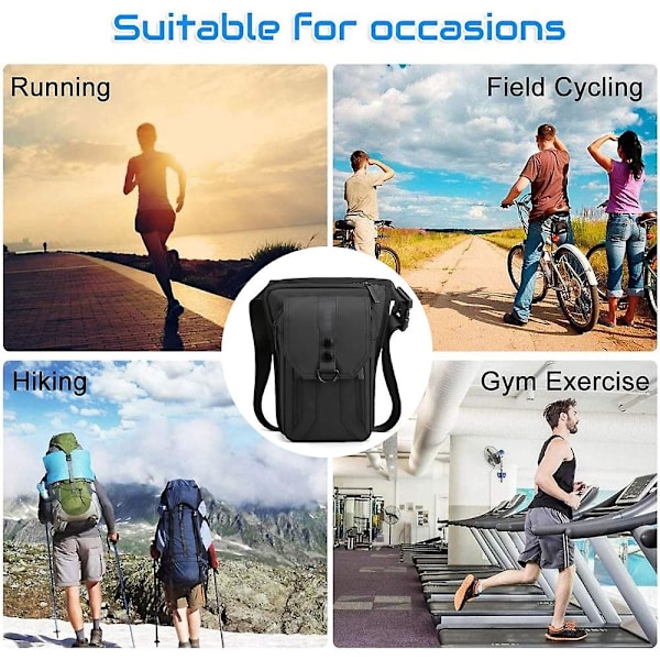 Ny utomhuscykelbenväska vattentät handväska crossbodyväska sport bergsklättring fiskeväska black