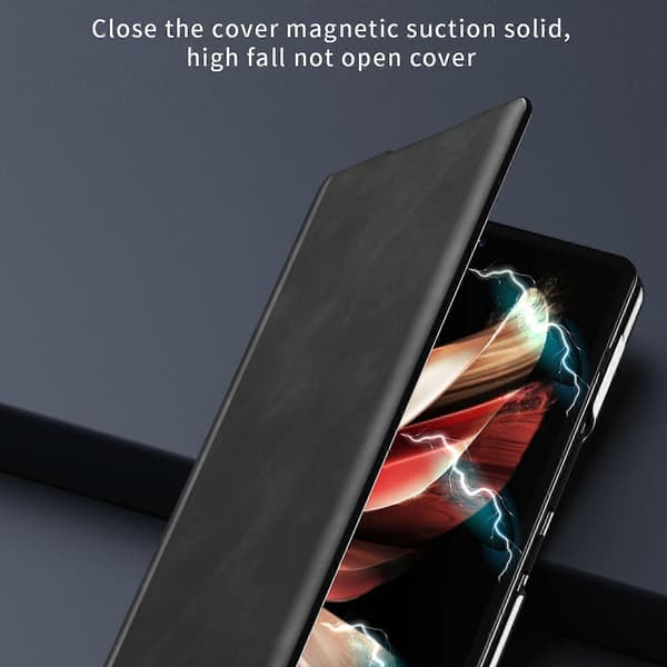 För Honor Magic V2 Celebrity Series Napa Textur Stötsäkert Telefon Läderfodral