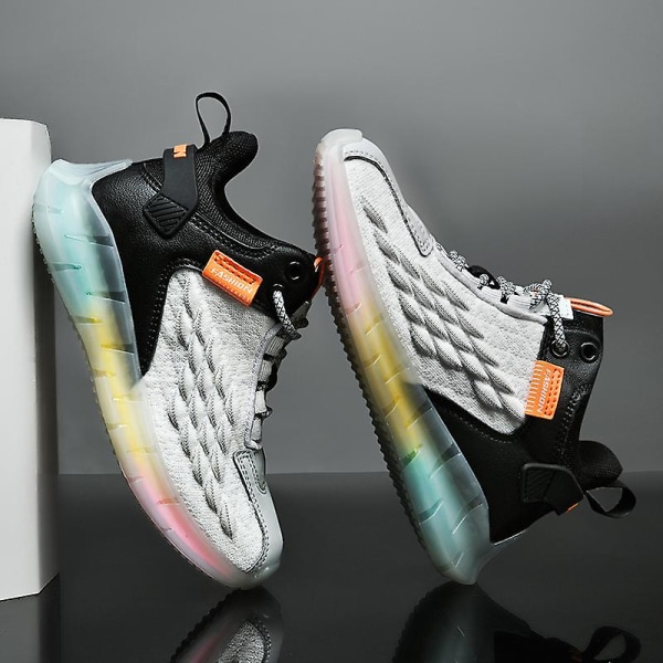 Børnesneakers Skridsikre Letvægts Sports Løbesko Fr18501 BlackWhite EU 34