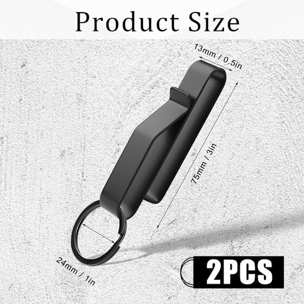 Nøgleholderclips til bælte, passer til 3,8 cm-5,7 cm standard eller ekstra tykke bælter, hurtig udløsning, taktisk nøgleholderclips designet til politi