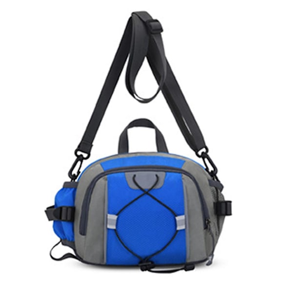 Fanny Pack Med Vattenflaskhållare Utomhus Vandrings Fanny Pack Midjeväska För Kvinnor Män blue