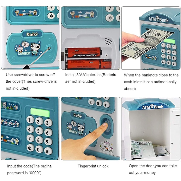 Elektronisk sparegris ATM Auto-scroll Kontanter Mynt Passord Sikker Sparegris Leker