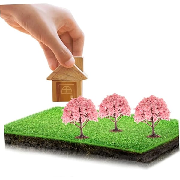 10 stk. miniature blomst træ model tog landskab arkitektur kirsebærblomst træer håndværk bygningsmodel landskab ornamenter