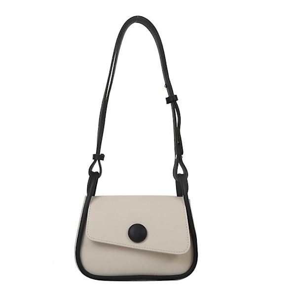 Ny Trend Mode Simpel Skuldertaske Fritid Pendler Kunstlæder Skuldertaske white