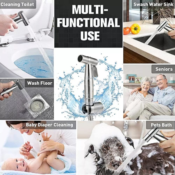 Toalett Bidet Sprayer  Blöjsprayer Manuell Bidet Sprayer För Personlig Hygien Dusch Badrum Toalett -silver