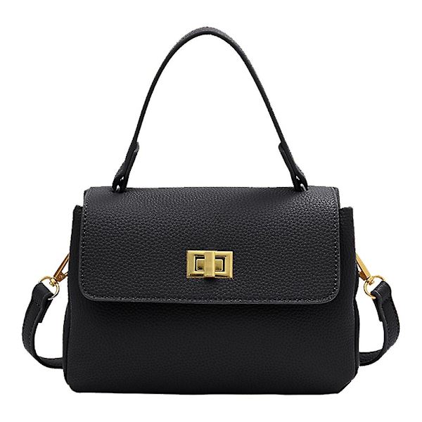 Retro Klassinen Kukkaro Clutch Laukku Pu Käsilaukku Piilotetulla Soljella Sopii Naisille. black