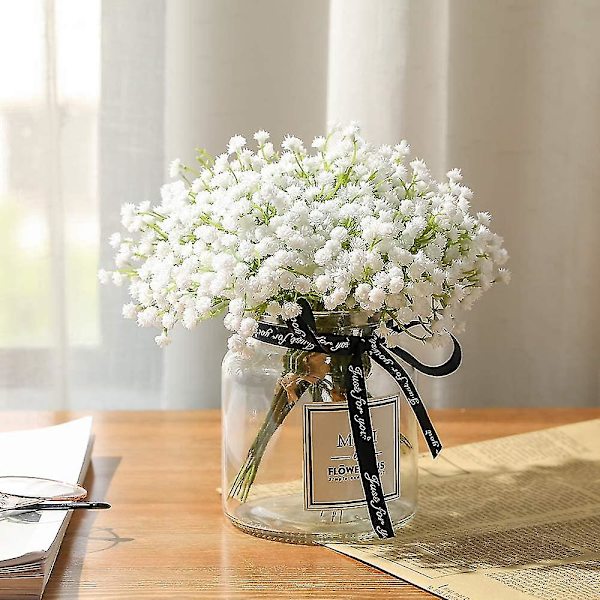 Konstgjorda falska blommor bukett gypsophila bulk blomma i vitt