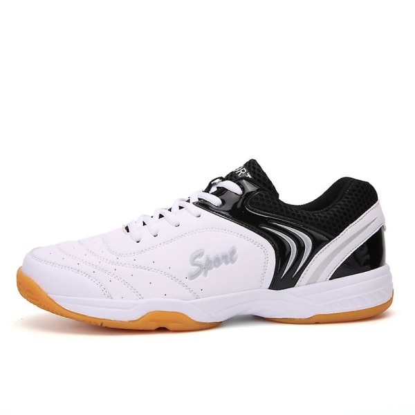 Lett Sneakers for Menn og Kvinner - Mote-sko for Innendørsbane - Egnet for Badminton 3D7059 WhiteBlack EU 41