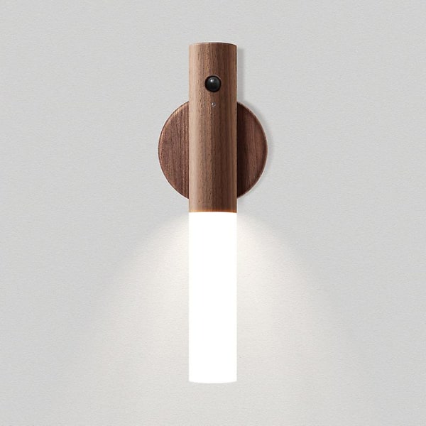 Led Sconce Vägglampa Nattlampa Sänglampa Varmvitt Ljus Rörelsedetektering Pir Ir Usb Laddning, Mörk Färg