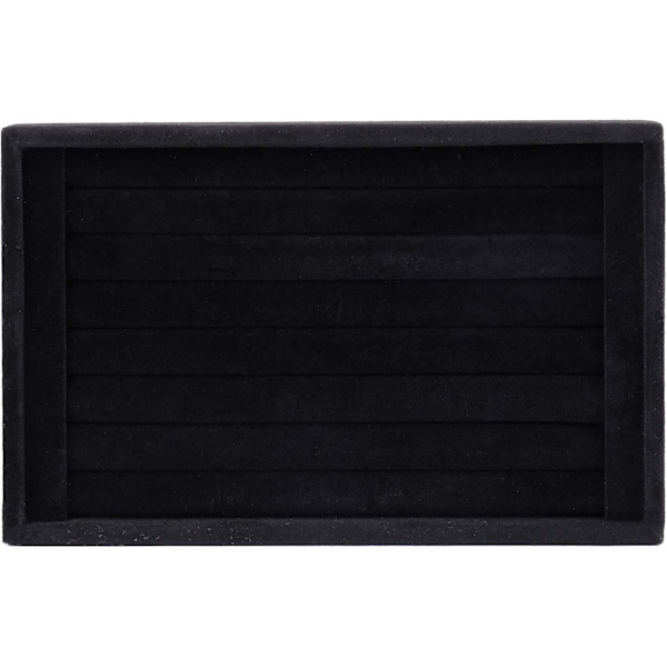 4-pak Fløjl 7 Slots Ring Øreringe Fremvisningsbakker Holder Skuffeindsats Smykke Display Organizer