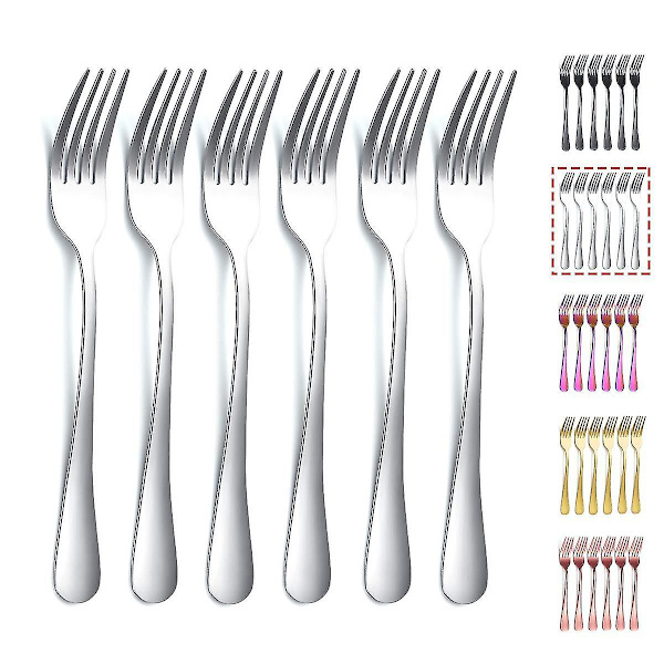 6 stk. middagsgafler, 20,7 cm gafler, sølvtøj, sæt med 6 middagsgafler
